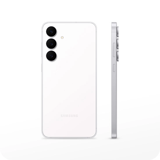 Two Galaxy S25 FEs in White color.