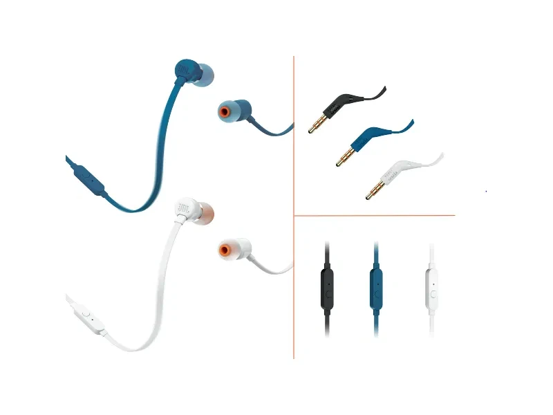 JBL Tune 110 in-line 1-button remote and built-in microphone for hands-free calls
