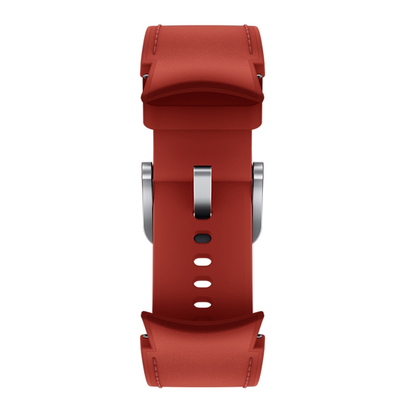 Samsung Galaxy Watch 4 46MM Hybrid Leather Band Silver Red