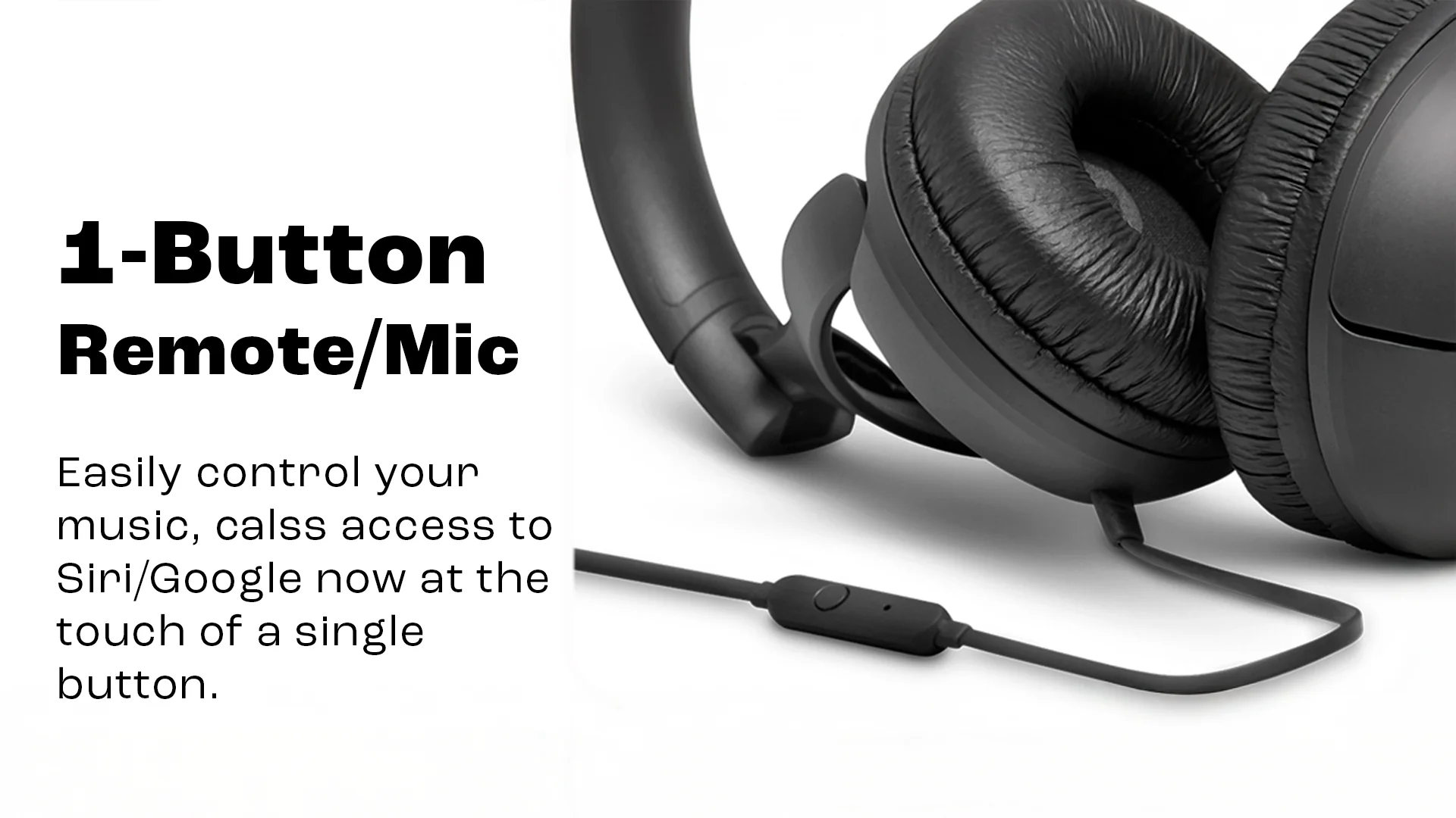 JBL Tune 500 in-line 1-button remote and built-in microphone for hands-free calls
