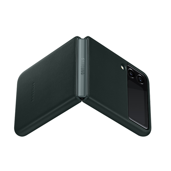 Samsung Galaxy Z Flip 3 Leather Cover Black - 1