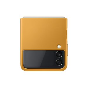 Samsung Galaxy Z Flip 3 Leather Cover Yellow - 1