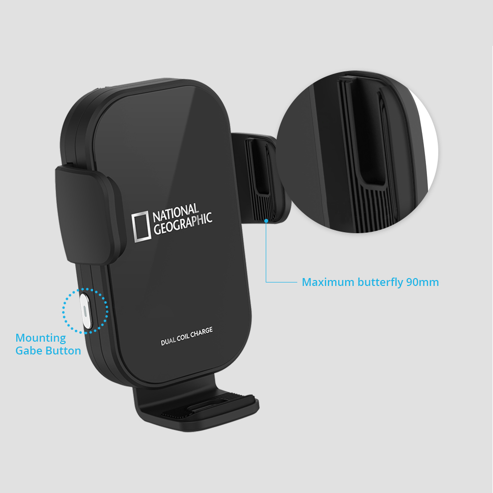 National Geographic Dual Coil Wireless Car Charger Harman House