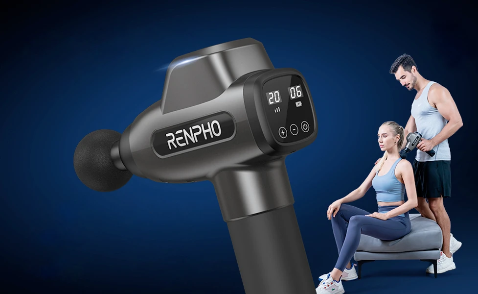 RENPHO Percussion Massage Gun, Professional Powerful, 20 Speeds with 6 Massage Heads