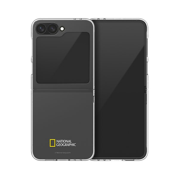 National Geographic Crystal Slim Fit Case V2 for Galaxy Z Flip 6, transparent polycarbonate with MicroDot pattern for clear protection