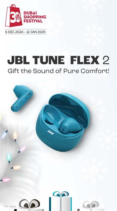 JBL Tune Flex 2 true wireless earbuds with Adaptive Noise Cancelling, JBL Pure Bass Sound, and customizable audio through Personi-Fi 3.0