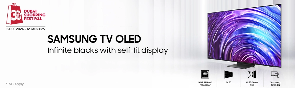 Samsung TV OLED with infinite blacks and self-lit display showcased at Dubai Shopping Festival 2024