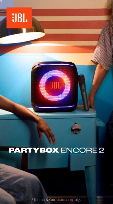 New Arrival JBL PartyBox Encore 2 speaker with dynamic lights and microphone, perfect for parties