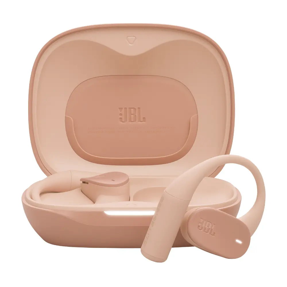 JBL Sense Lite open-ear true wireless earbuds with ear-hook design and long battery life for immersive sound and ambient awareness.