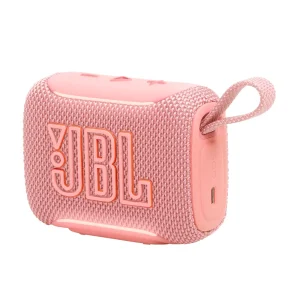 JBL Go 5 portable Bluetooth speaker with ambient edge lighting and compact waterproof design.