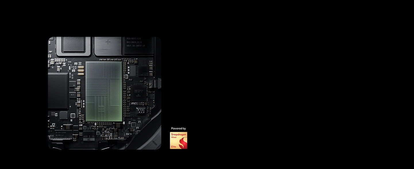 Close-up view of the Snapdragon® Wear Elite Platform.