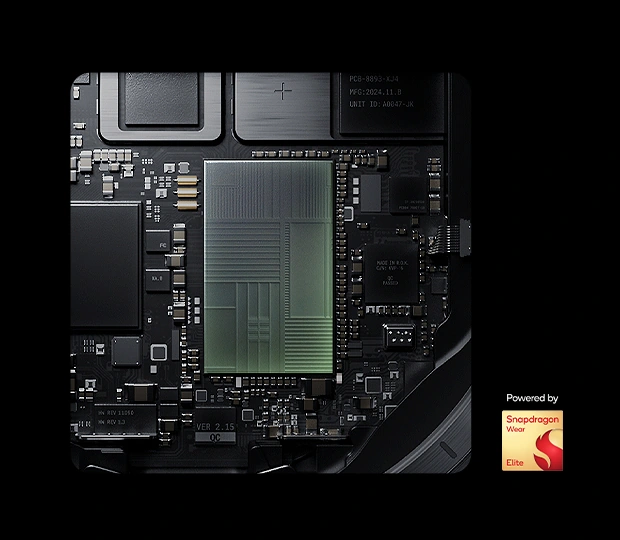 Close-up view of the Snapdragon® Wear Elite Platform.