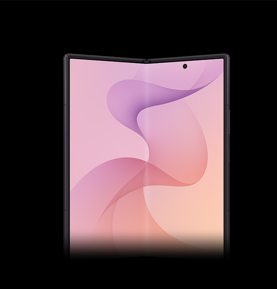Galaxy Z Fold8 Ultra mostly unfolded and seen from the main screen.