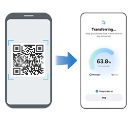 QR code is scanned to easily transfer data from an old device to Galaxy Z Fold8 Ultra.