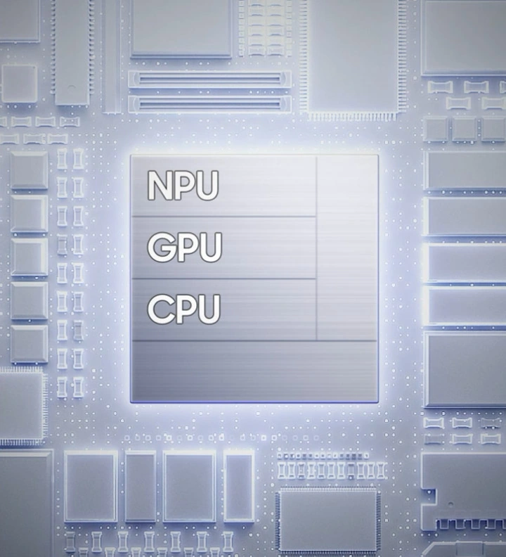 Galaxy S26 FE's customised chip is seen with NPU, GPU, and CPU.