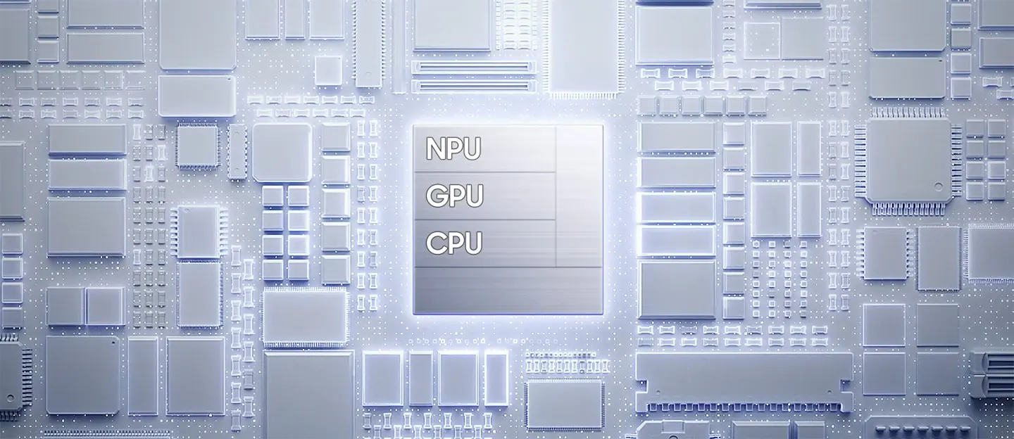 Galaxy S26 FE's customised chip is seen with NPU, GPU, and CPU.